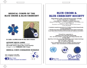 Dr. Anthony B. James, Global Volunteers of Blue Cross & Blue Crescent, Appointed Medical Corps Commander In Charge, CBC-Corps & Medical Corps Command, FBC Saint Kitts & Nevis Blue Cross Society, Delegate to the COMMAND (CBC-Corps ID: 160PN518158476-USA-GVBC-05023 Date of Validity; Lifetime) February 2023